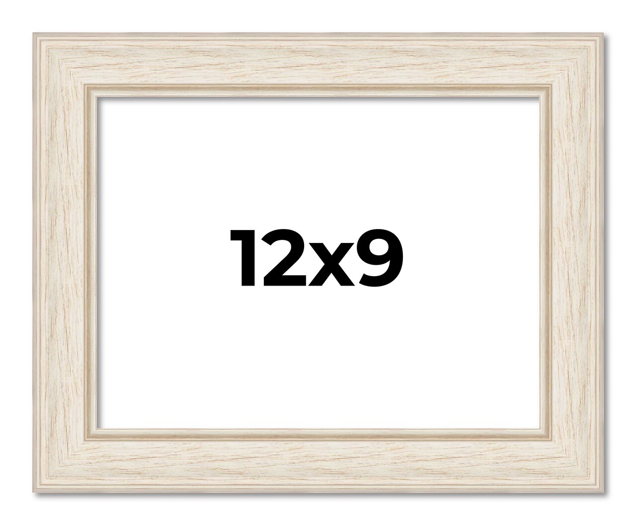 9x12 Weathered Picture Frame with UV-Resistant Acrylic & Acid Free Backing, Available in 5 Finishes - Black, Gold, Red, White, Natural